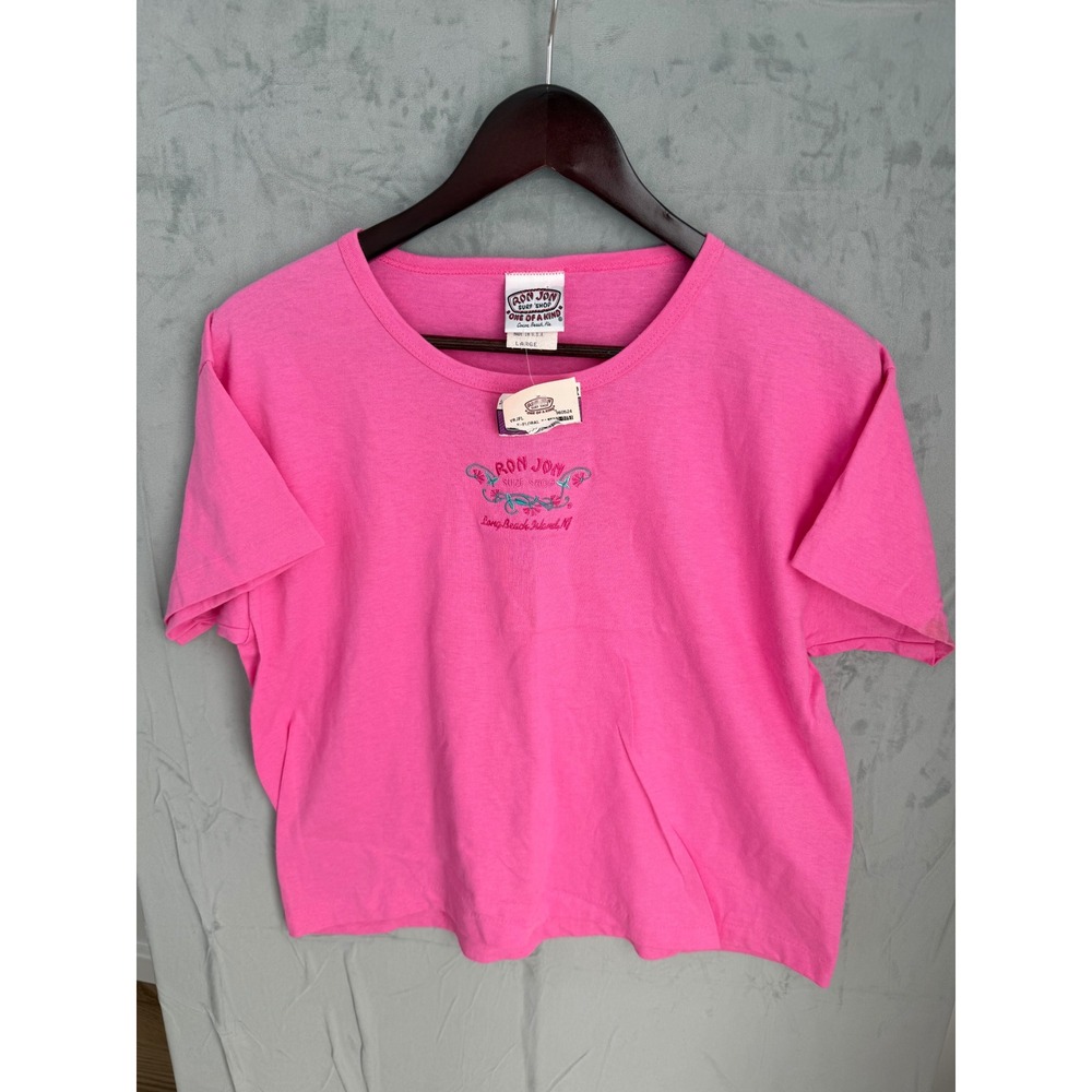 Vintage Ron Jon Surf Shop Tee 90's Y2K Barbiecore Women L Hot Pink NEW Deadstock